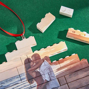 Weihnachtsverzierung Kundenspezifisches Rundes Doppelseitiges Foto-ziegelstein-personalisiertes Baustein-puzzle - MadeMineDE