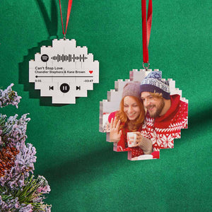 Weihnachtsverzierung Kundenspezifisches Rundes Doppelseitiges Foto-ziegelstein-personalisiertes Baustein-puzzle - MadeMineDE