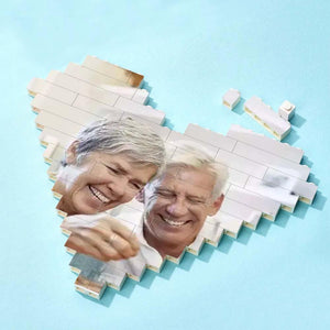 Benutzerdefiniertes Baustein-puzzle Personalisiertes Herzförmiges Gravur-foto-stein-geschenk Zum Jahrestag - MadeMineDE